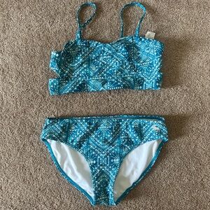 Abercrombie Kids Bikini 15/16 Teal Geometric